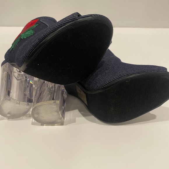 DELICIOUS clear heel denim with rose heels - Picture 6 of 8
